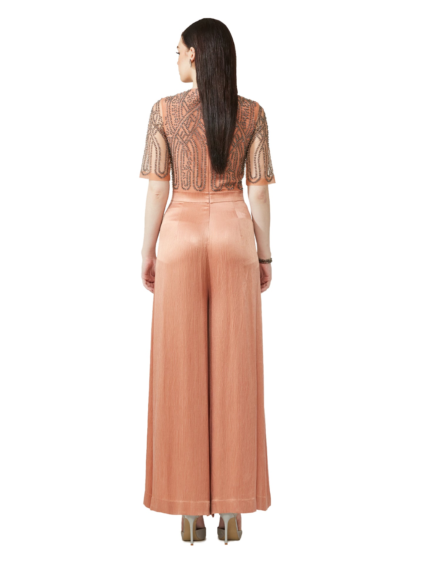 Shimmer Clay Embroidered Jumpsuit