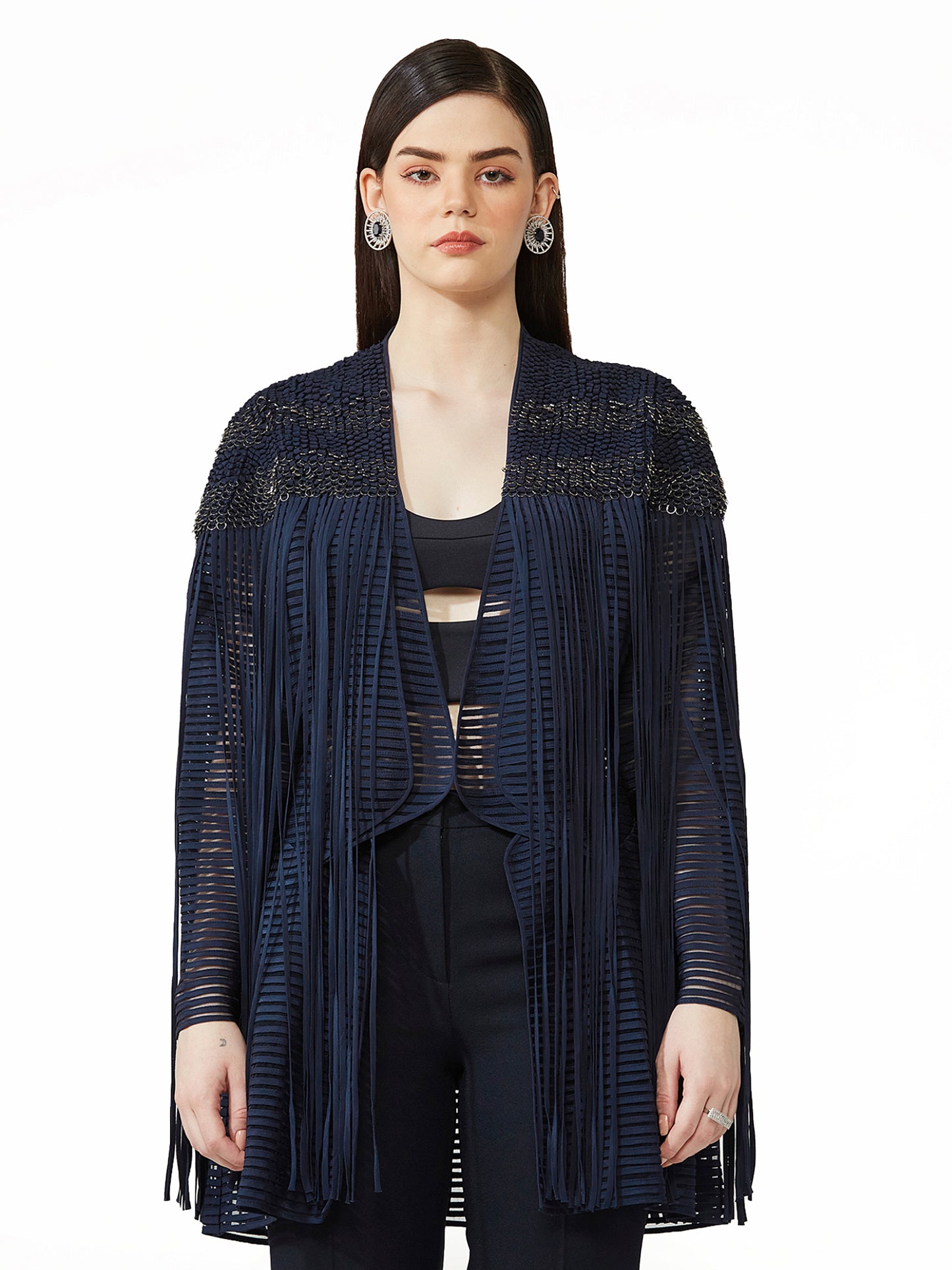 Front Open Navy Dori Jacket