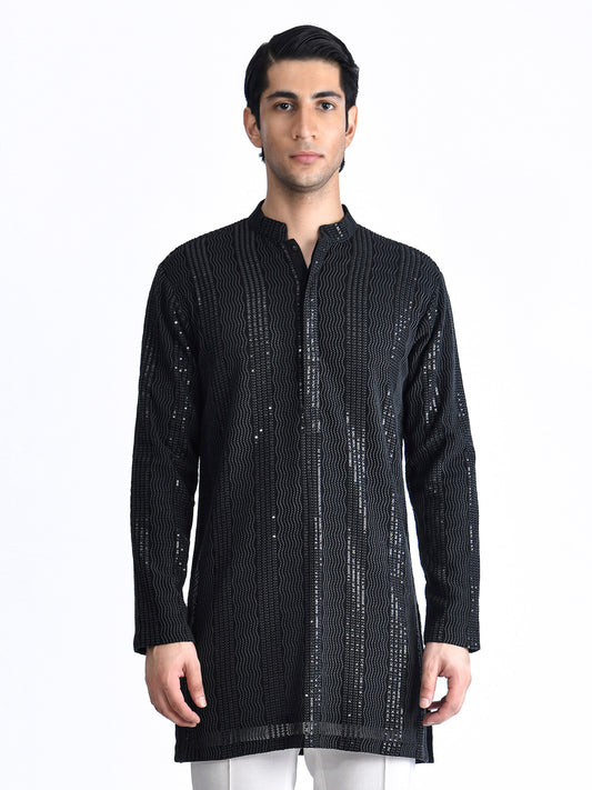 Embroidered Chikankari Short Kurta Set