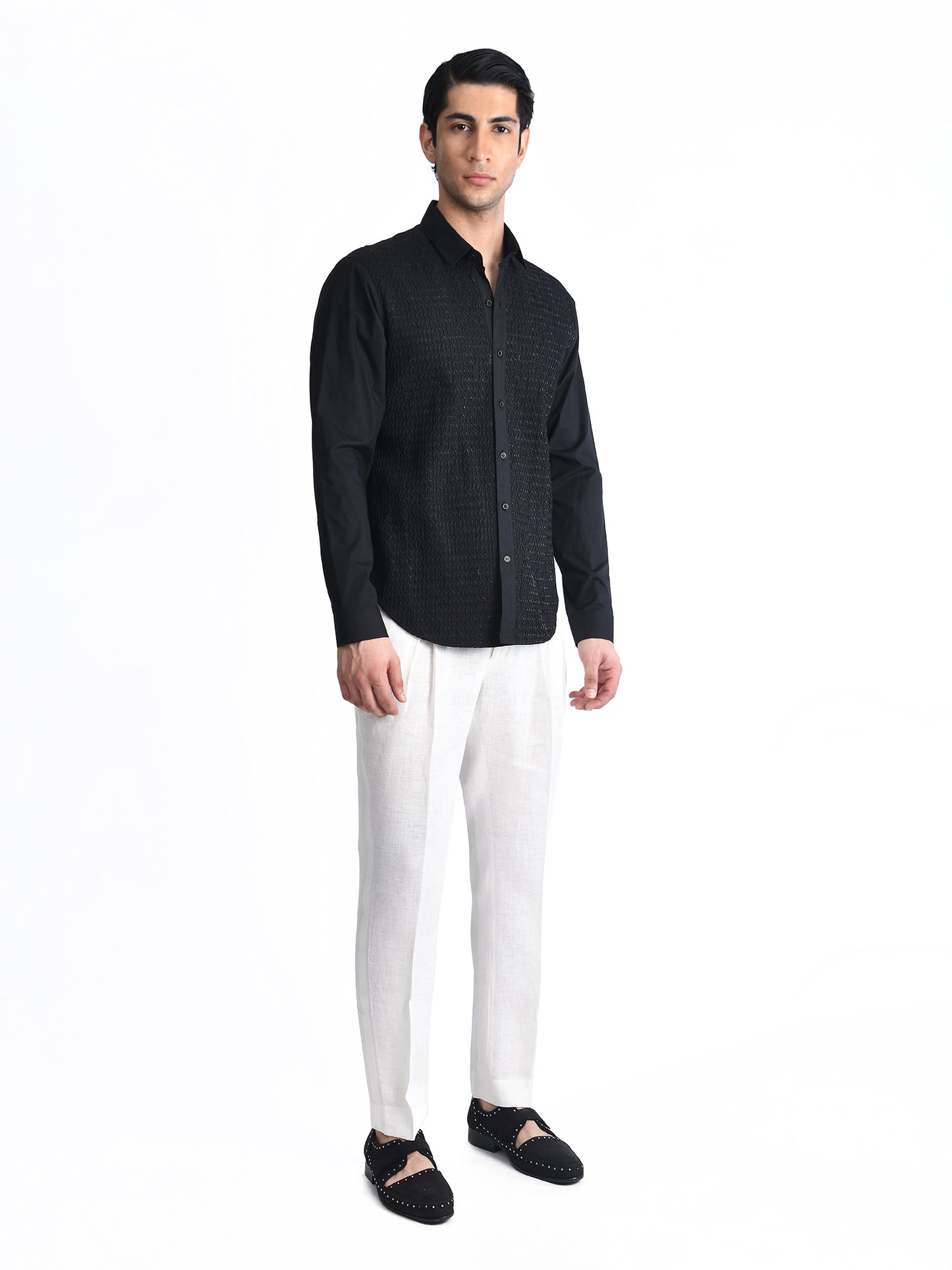 Black Collated Shirt
