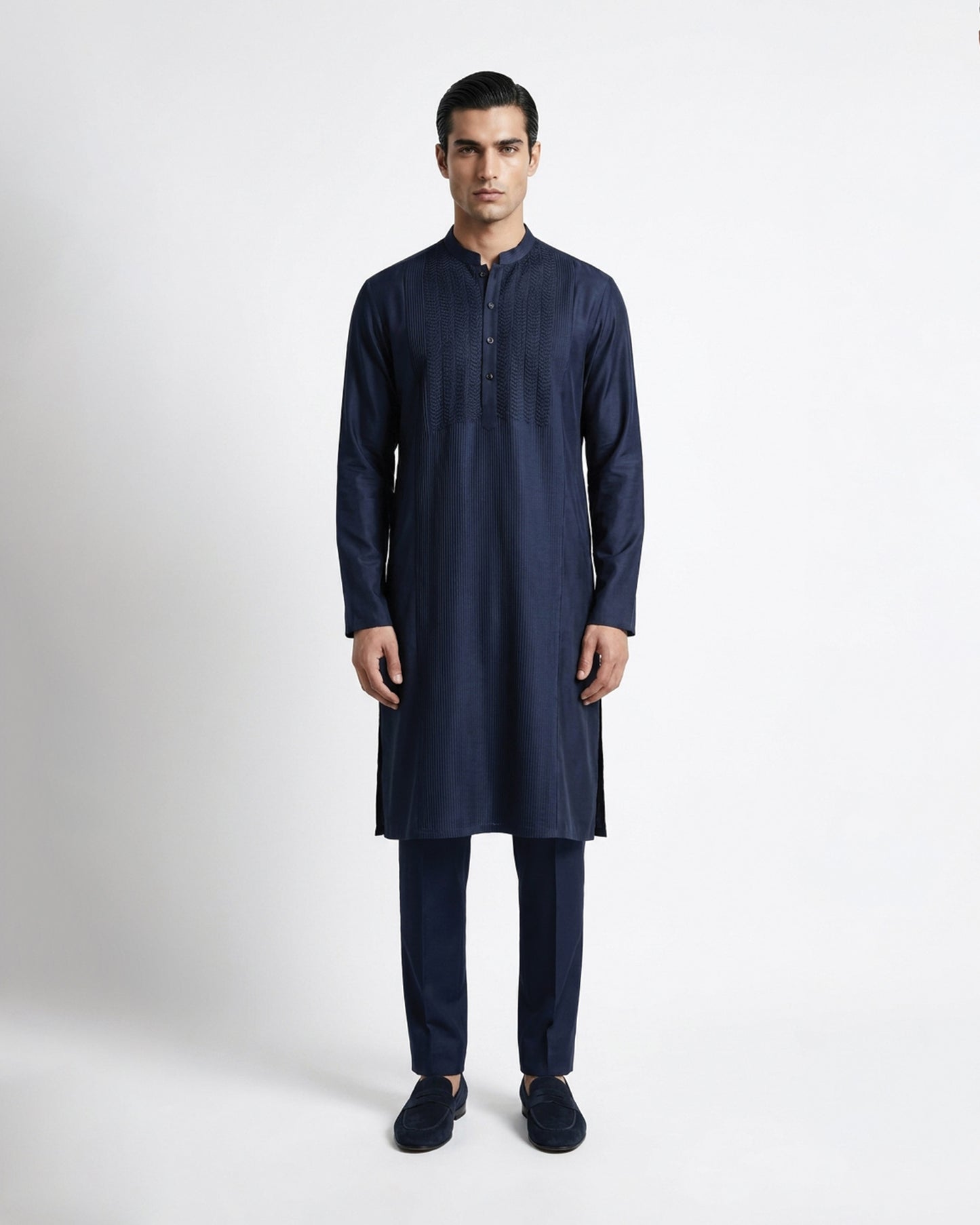 Textured Placket Kurta Set