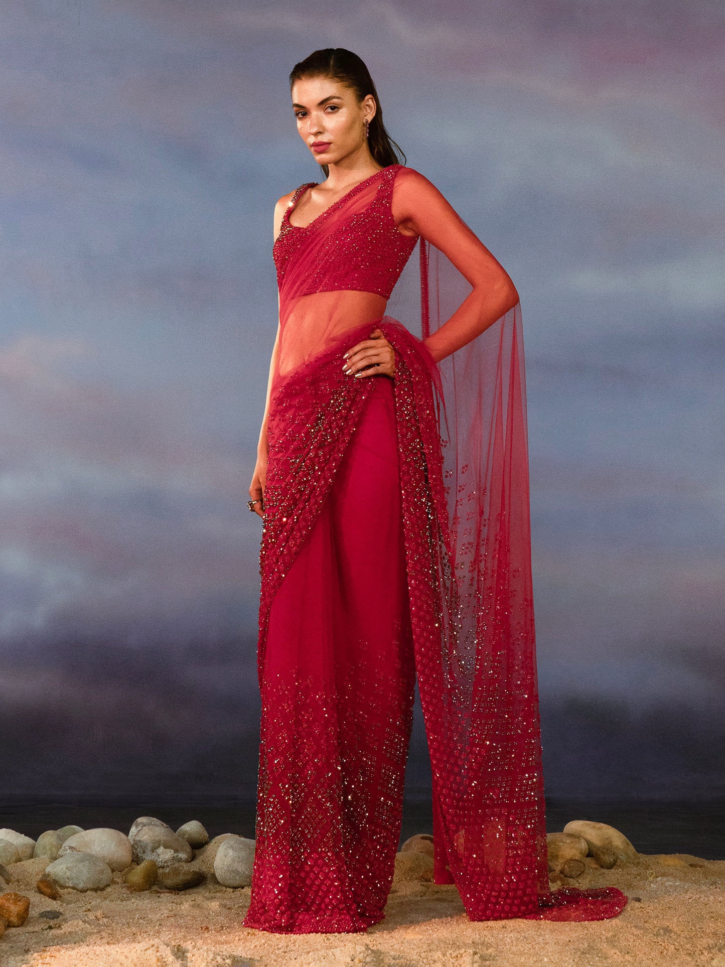 Mystic Pink Amber Saree