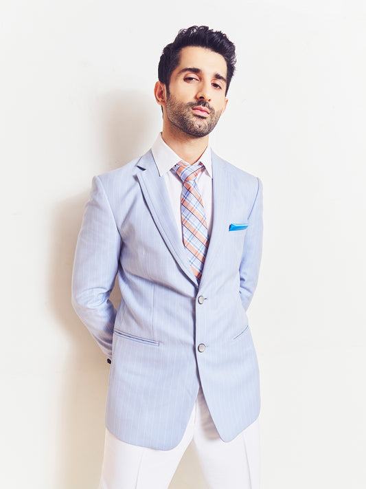 Sidhant Gupta ⢠In Our Textured Stripe Suit