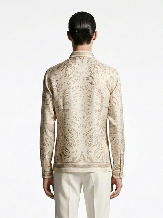 Ecru Filigree Panel Shirt