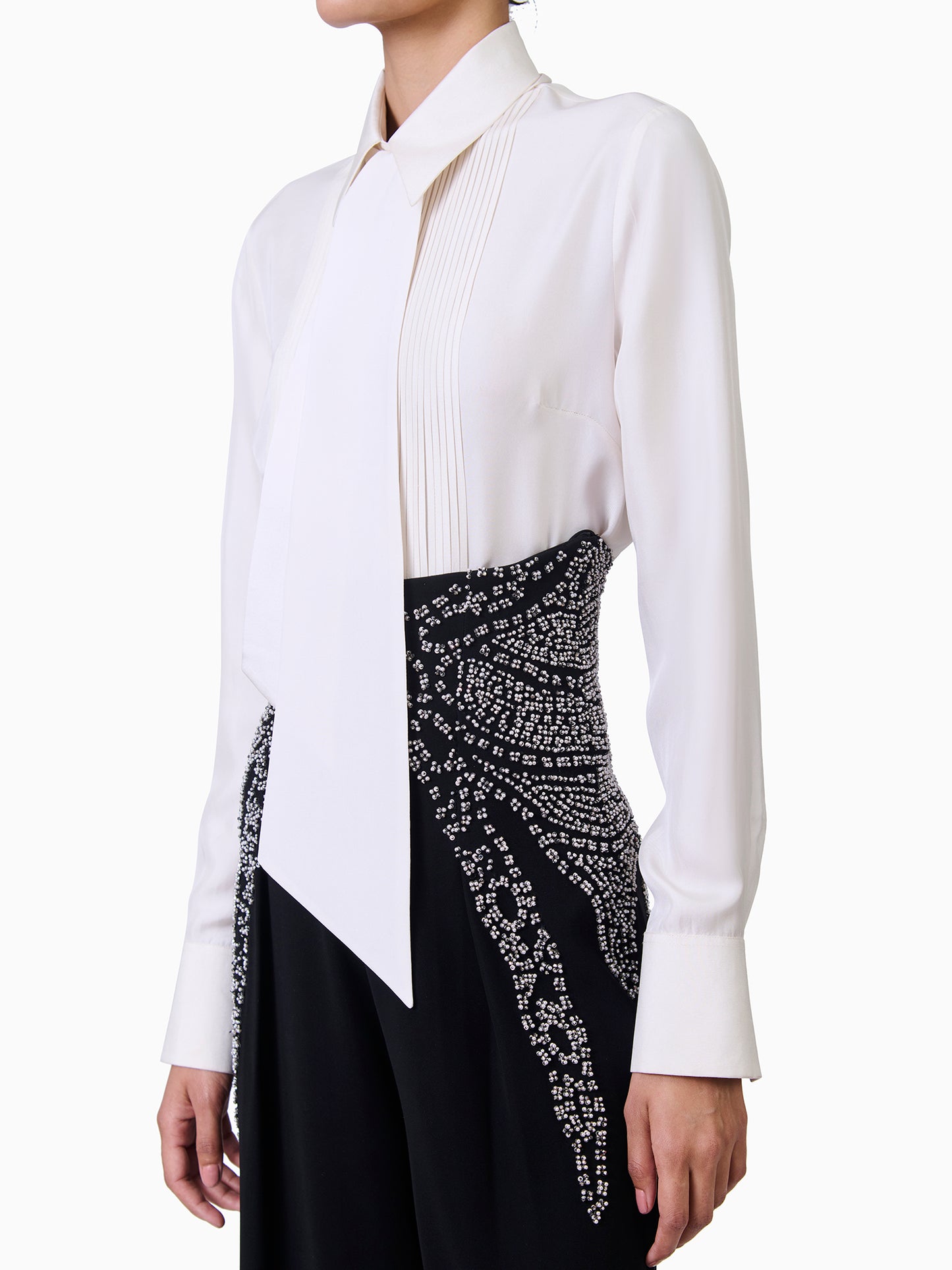 Monochrome Majesty Embellished Trousers Set