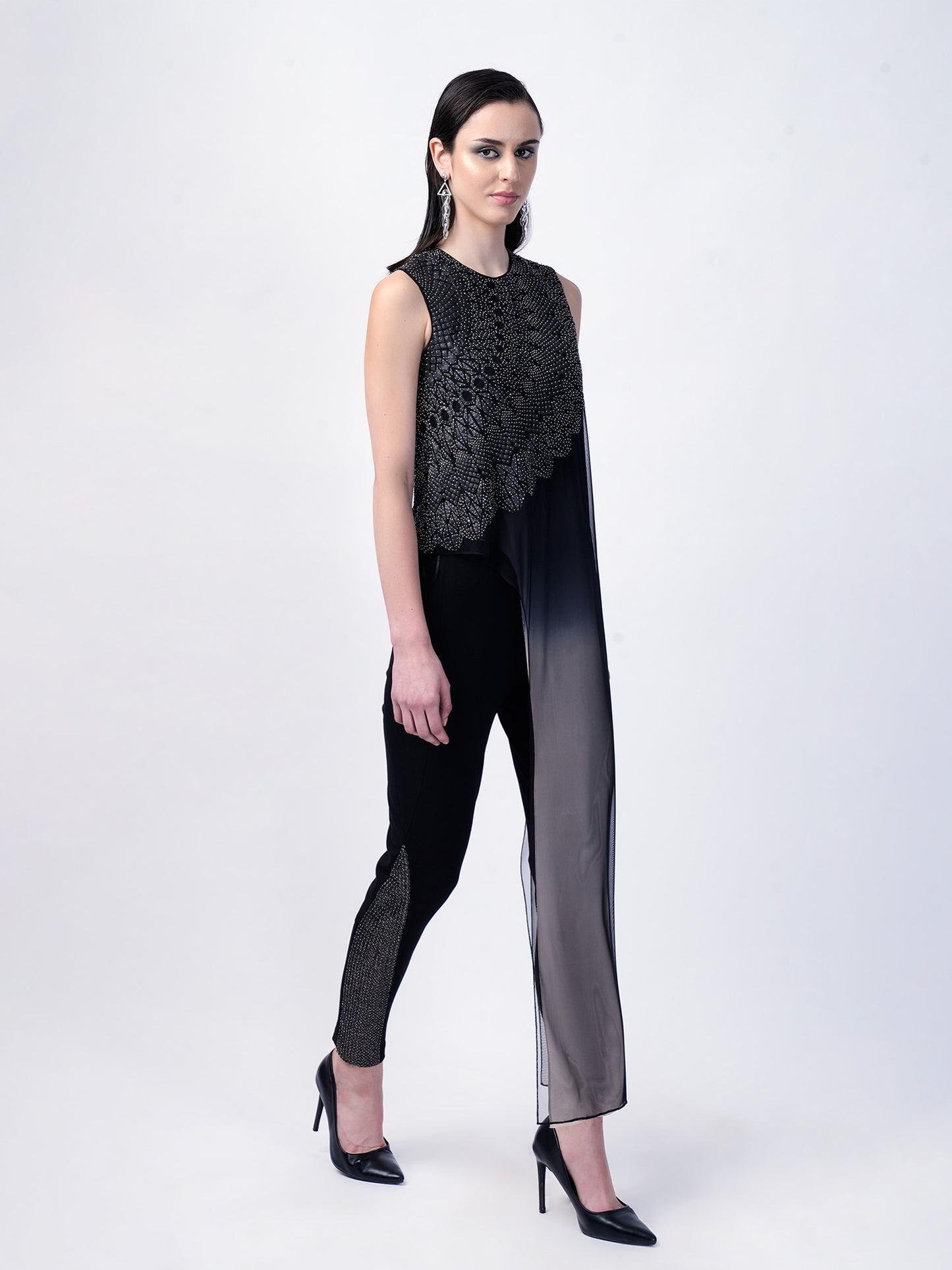Erebus Asymmetrical Ombre Top