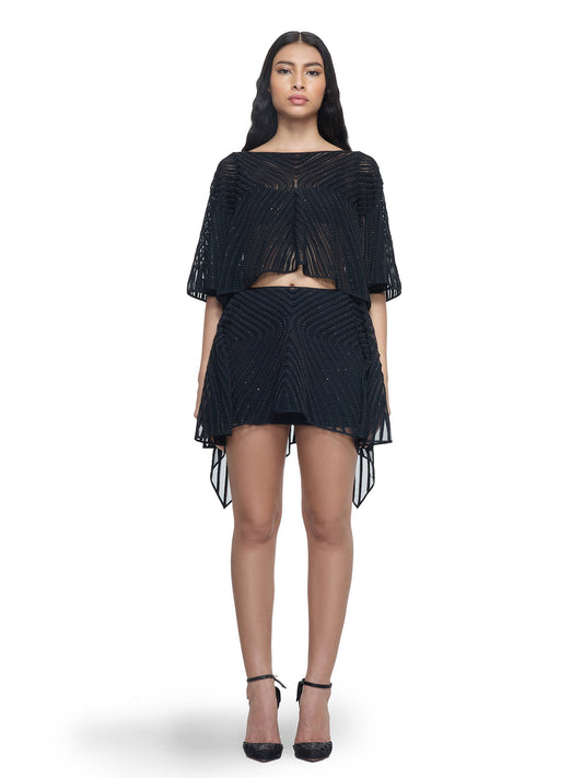 Geometric Artistry Black Top