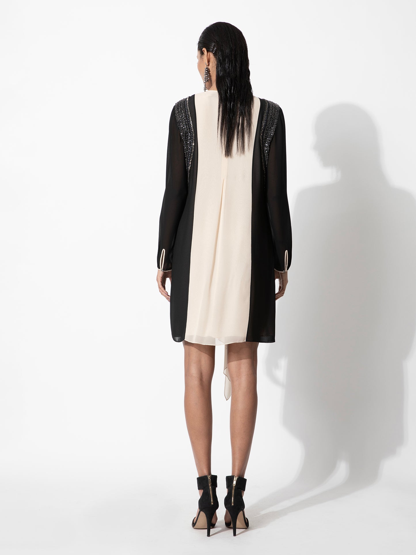 Swing Dress With Shoulder Embellishments