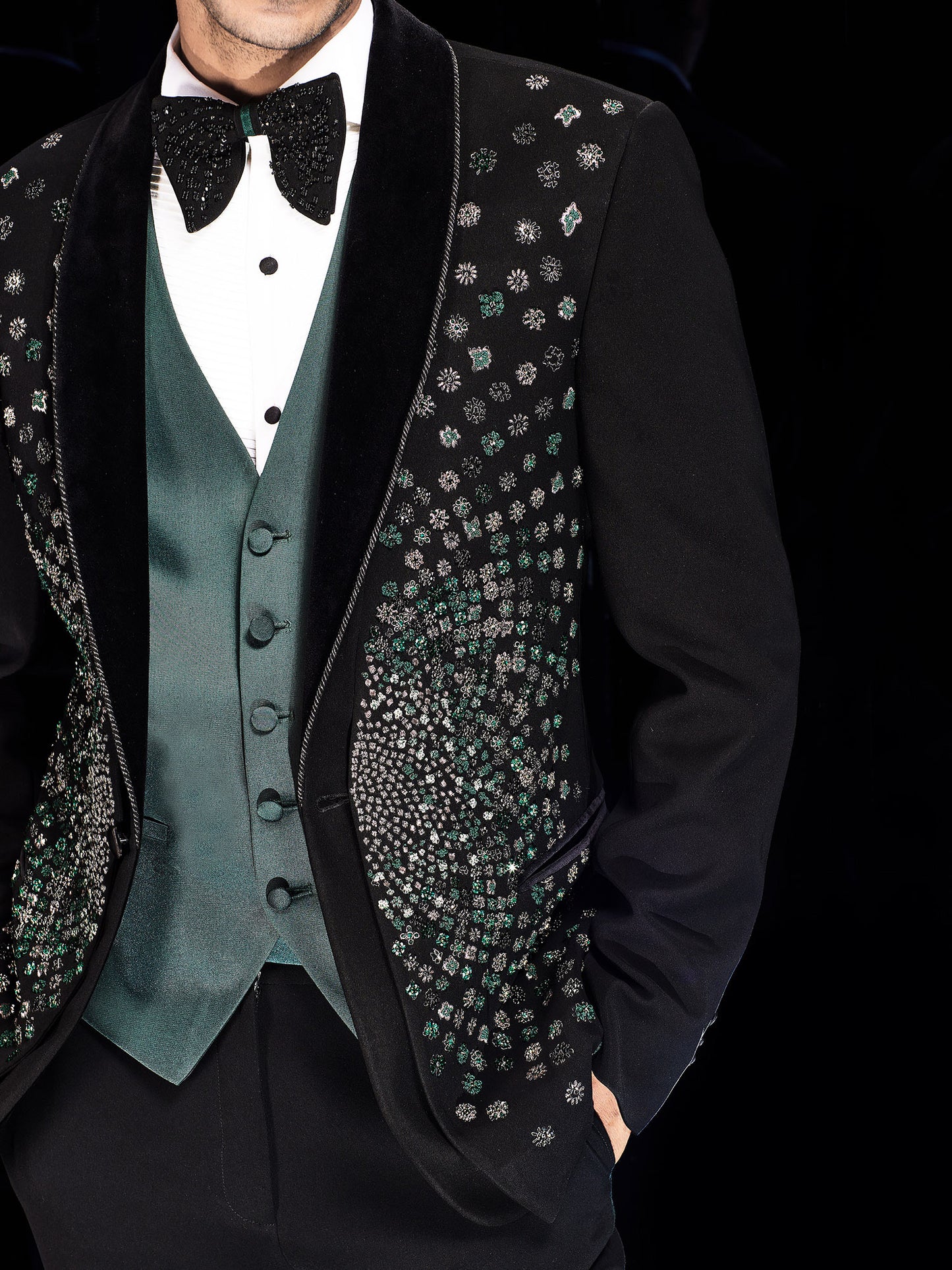 Helix Winged Crystal Tuxedo Set