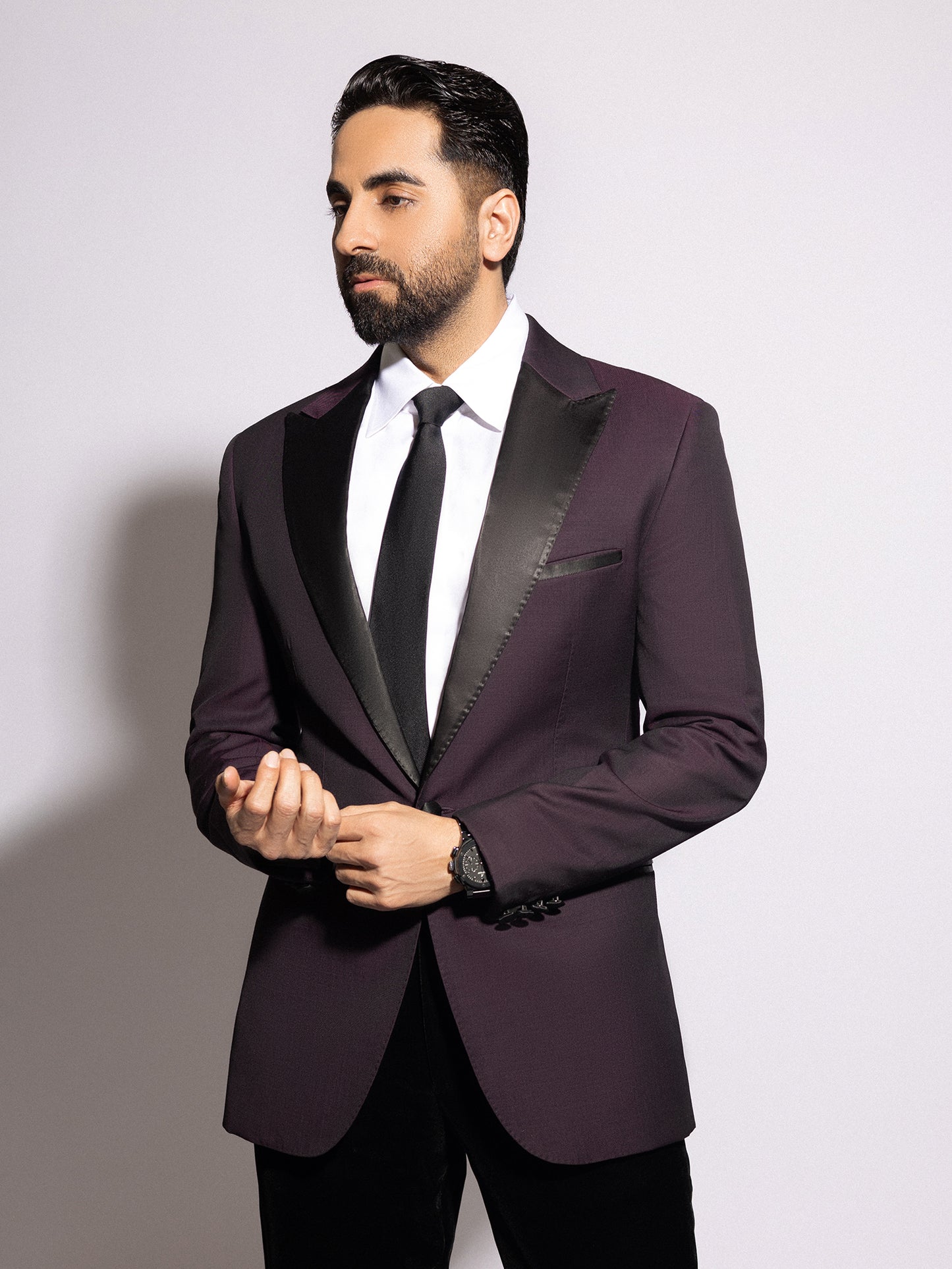 Ayushmann Khurrana In Classic Satin Lapel Tuxedo
