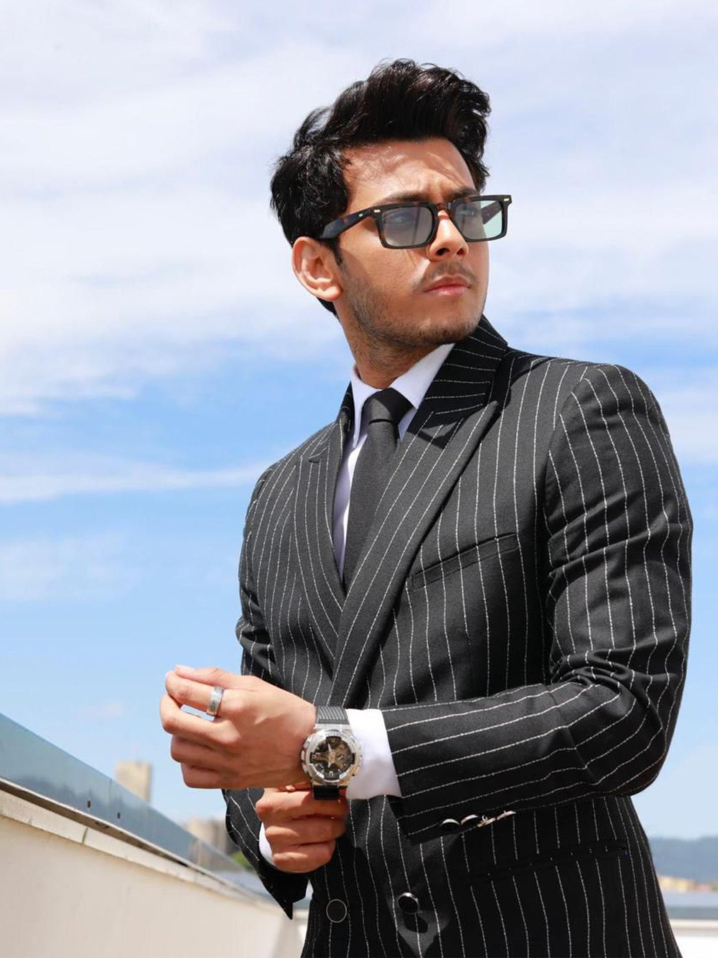 Vishal Jethwa in Pinstripe Suit