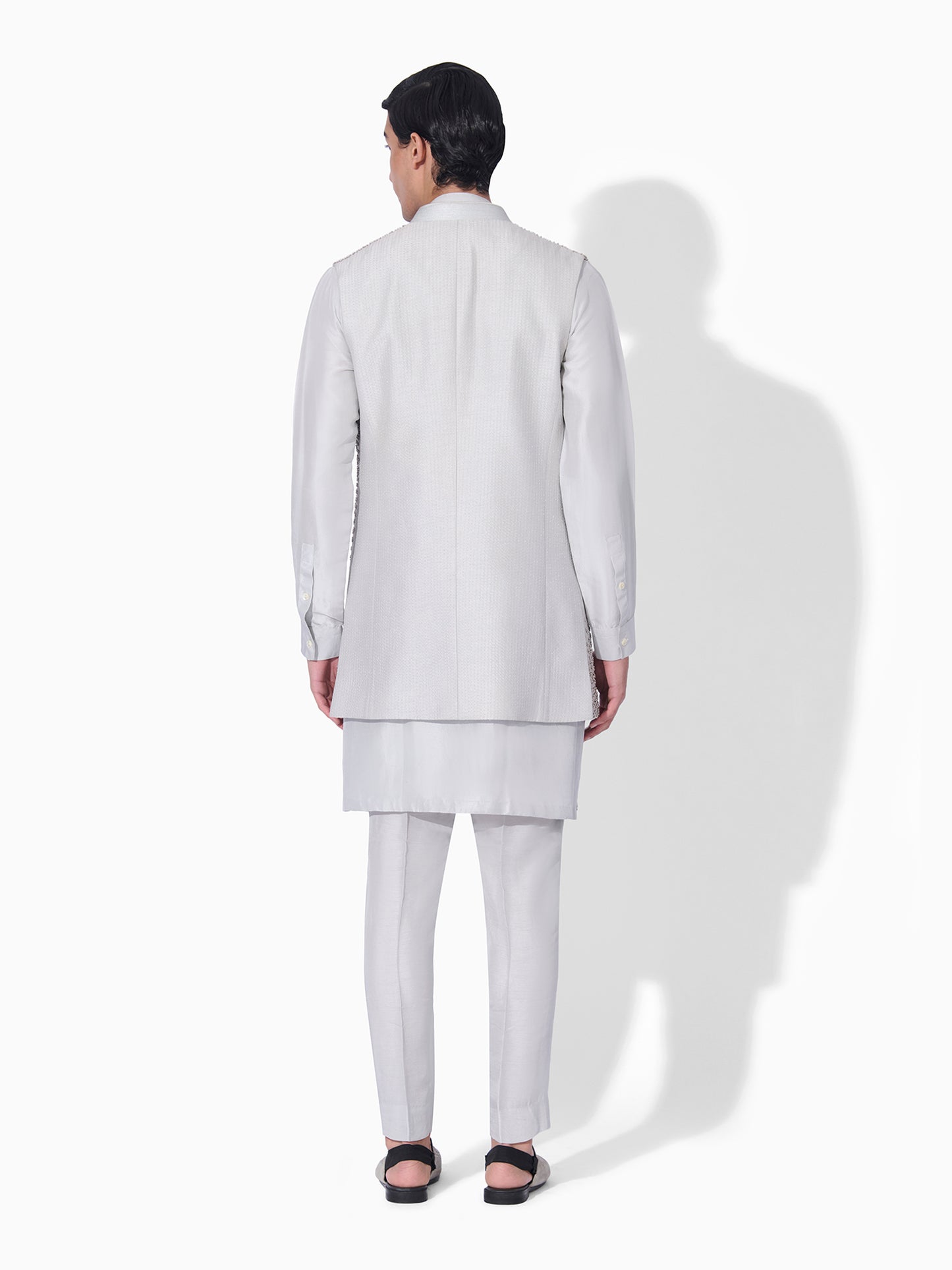 Ice Blue Embroidered Bundi Set