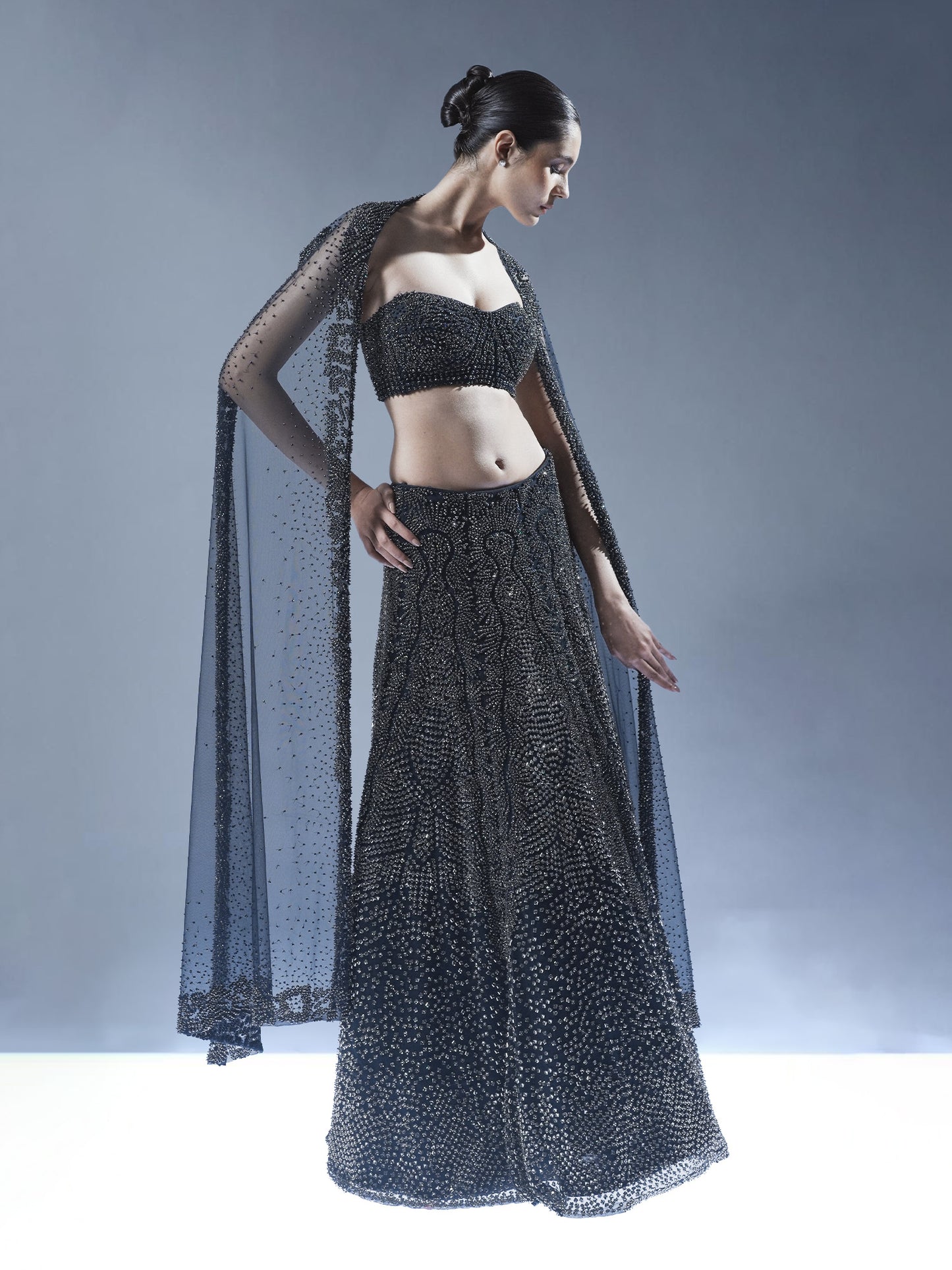 Midnight Noir Embellished Lehenga Set