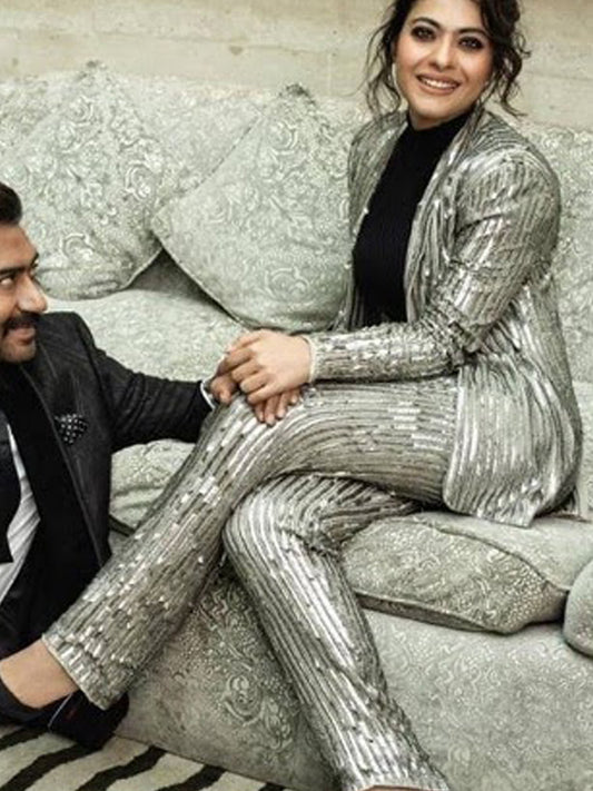 Kajol In Arrow Sequin Jacket Set