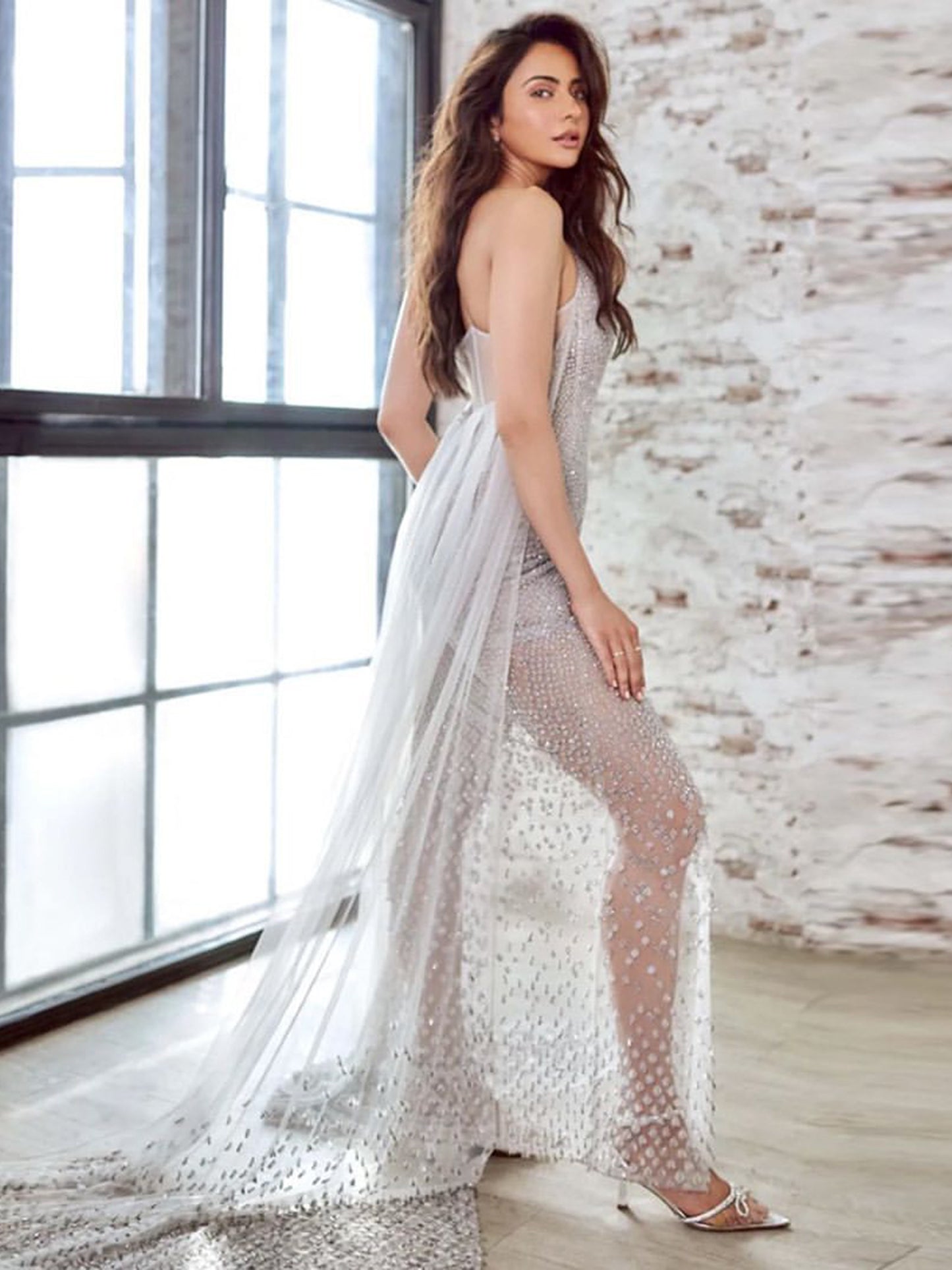 Rakul Preet Singh In Starburst Off-shoulder Gown