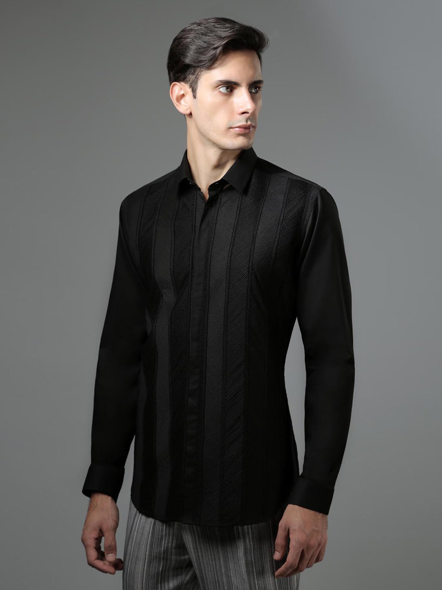 Herringbone Pintuck Shirt