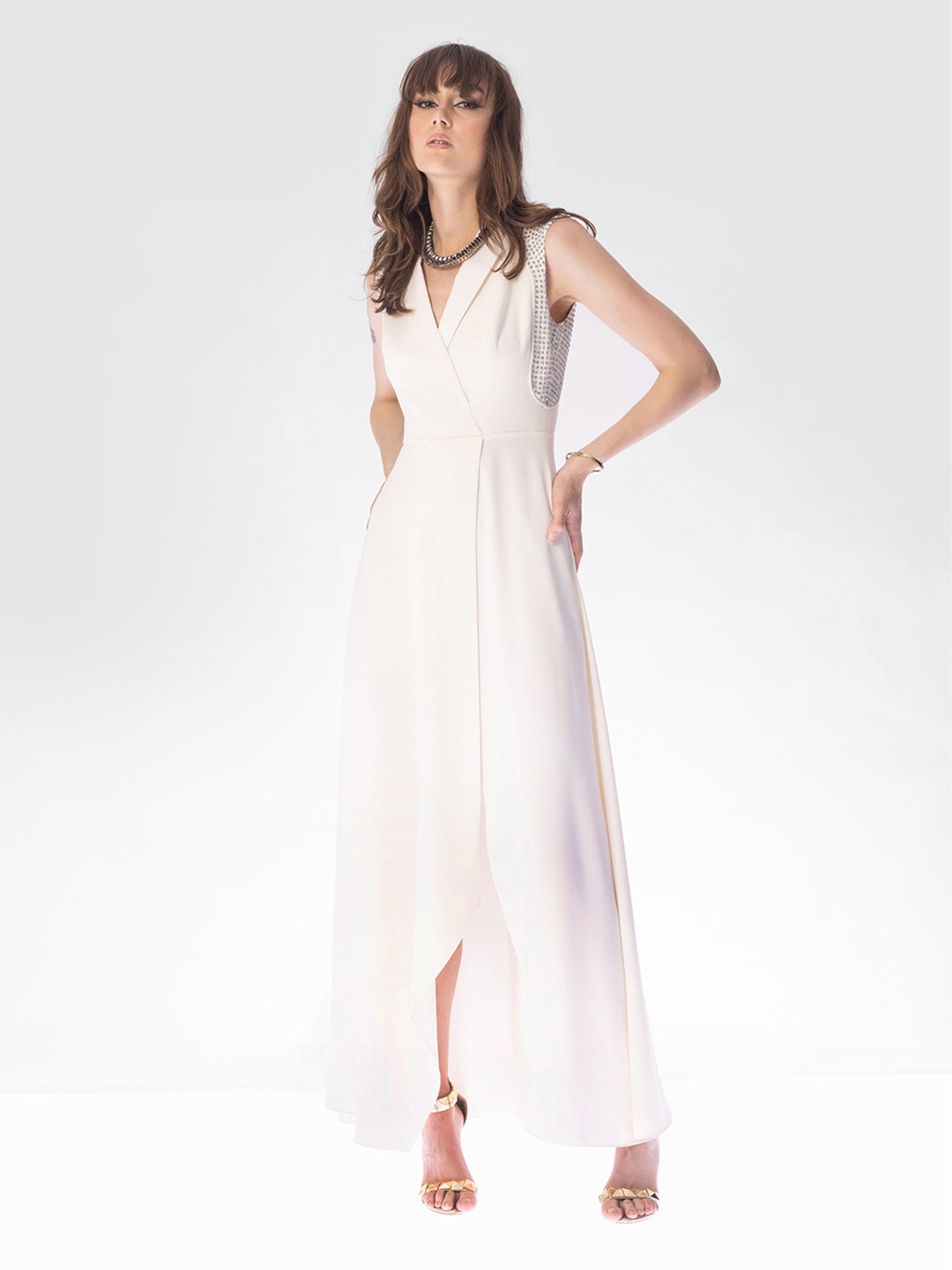Omega White Overlap Dress