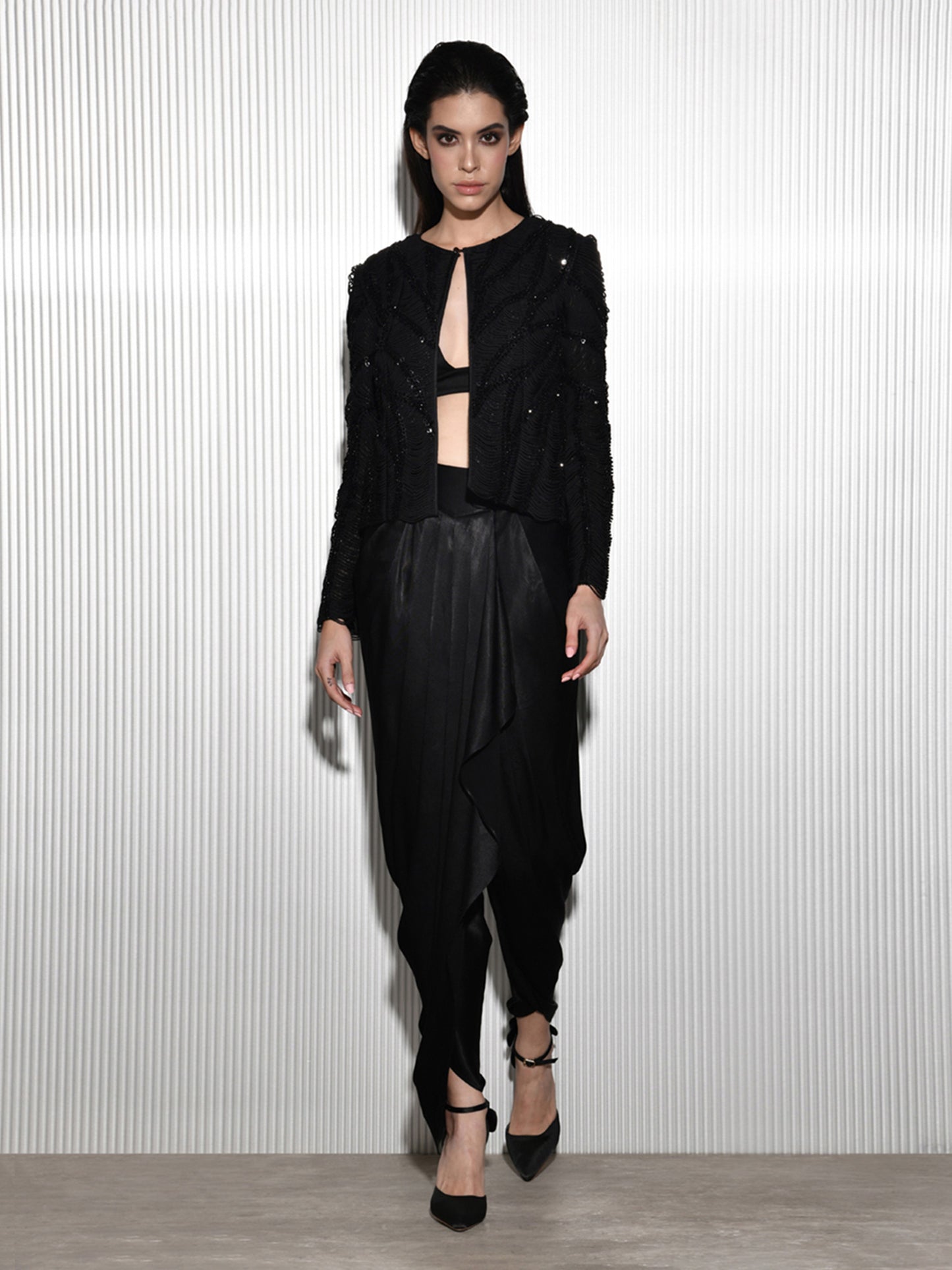 Black Crystal Embroidered Jacket
