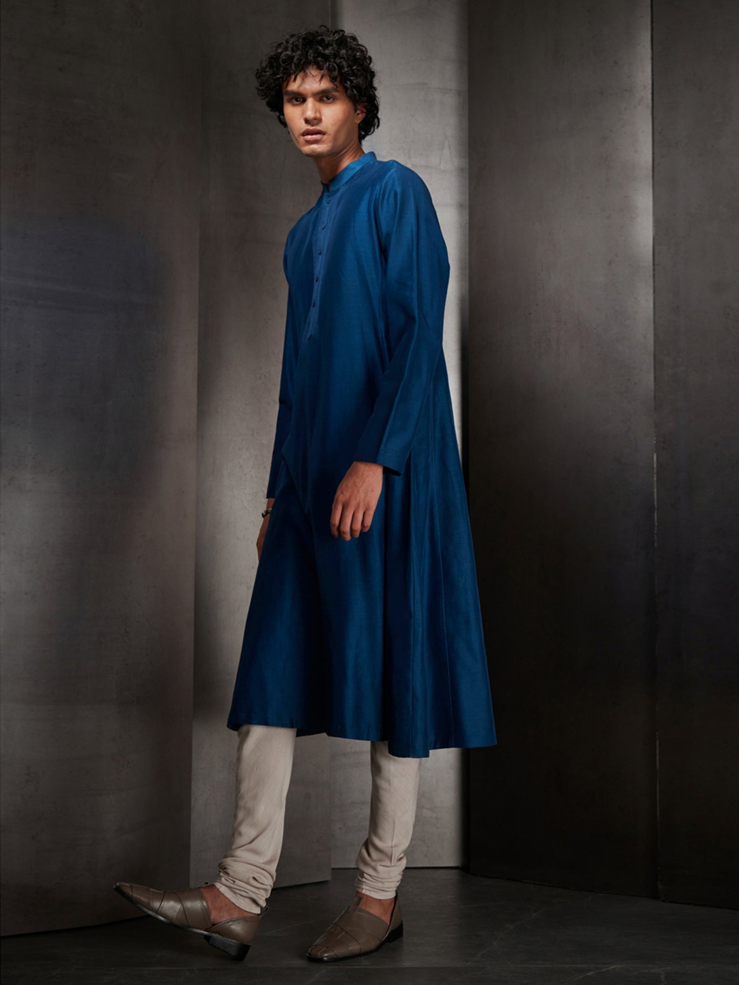 Blue A-line Kurta Set
