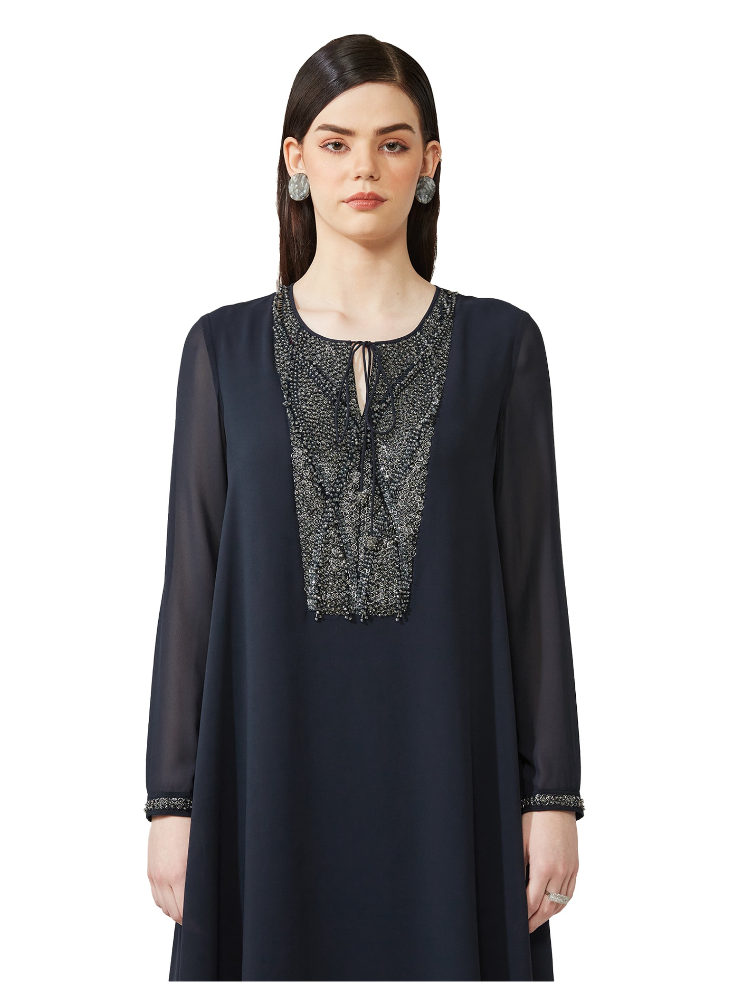Black Crafted Kurta Set
