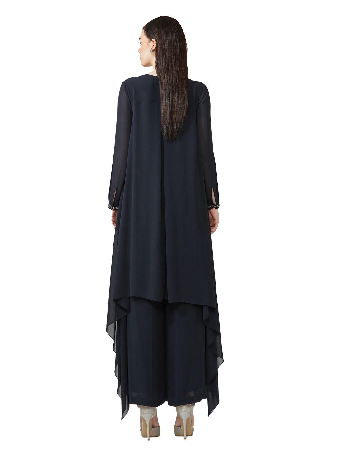 Black Crafted Kurta Set