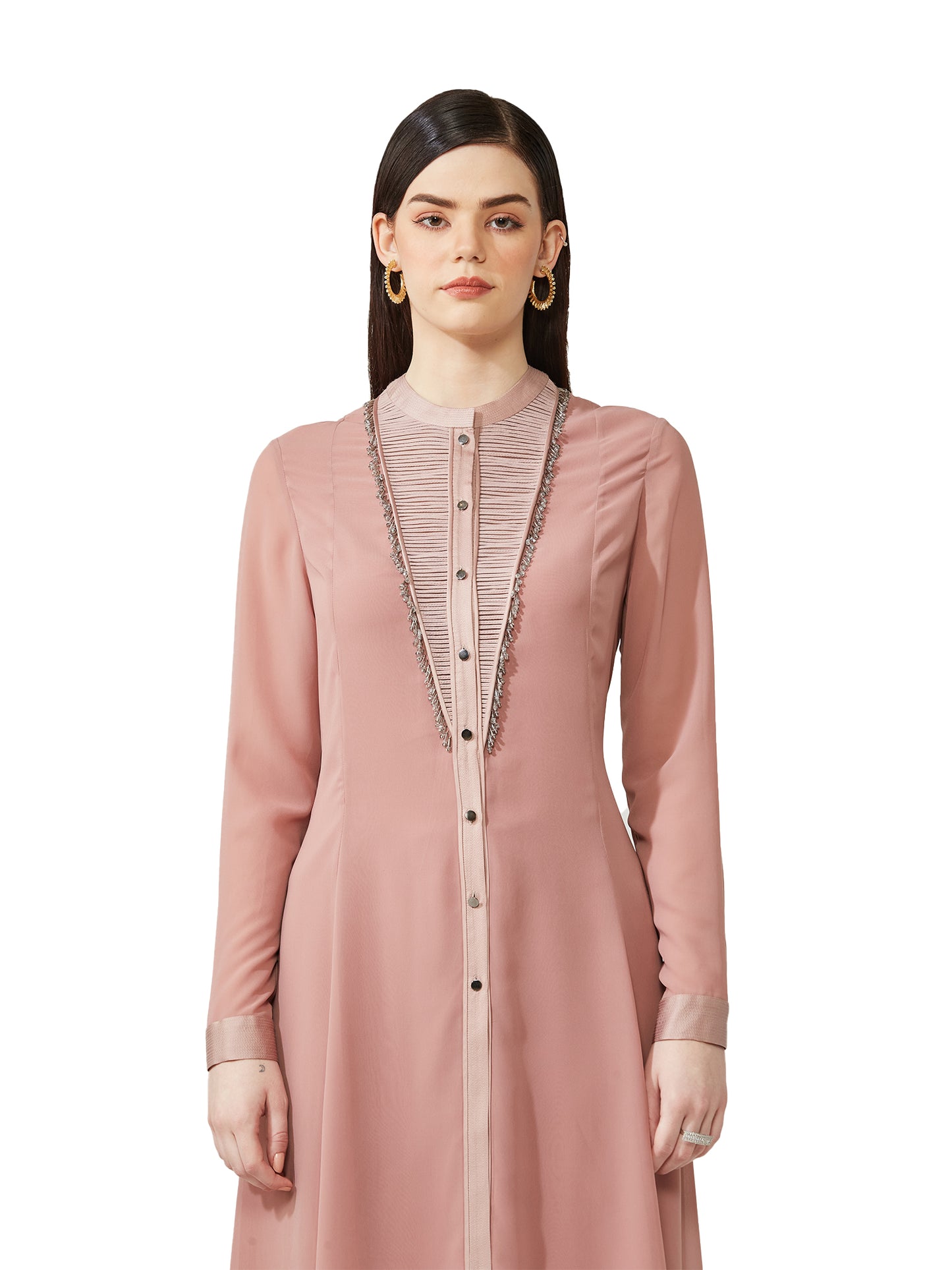 Straight Fit Yoke Embellished Kurta Set