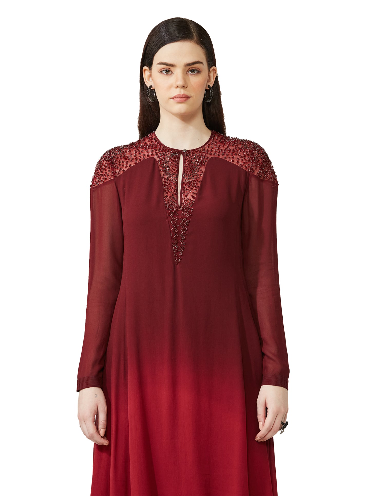 Yoke Embellished Ombre Kurta Set