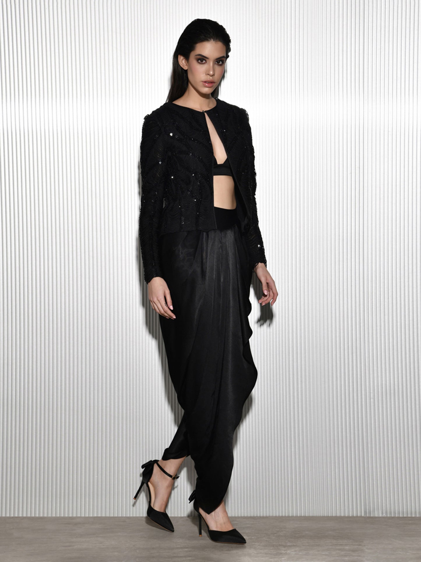 Black Crystal Embroidered Jacket