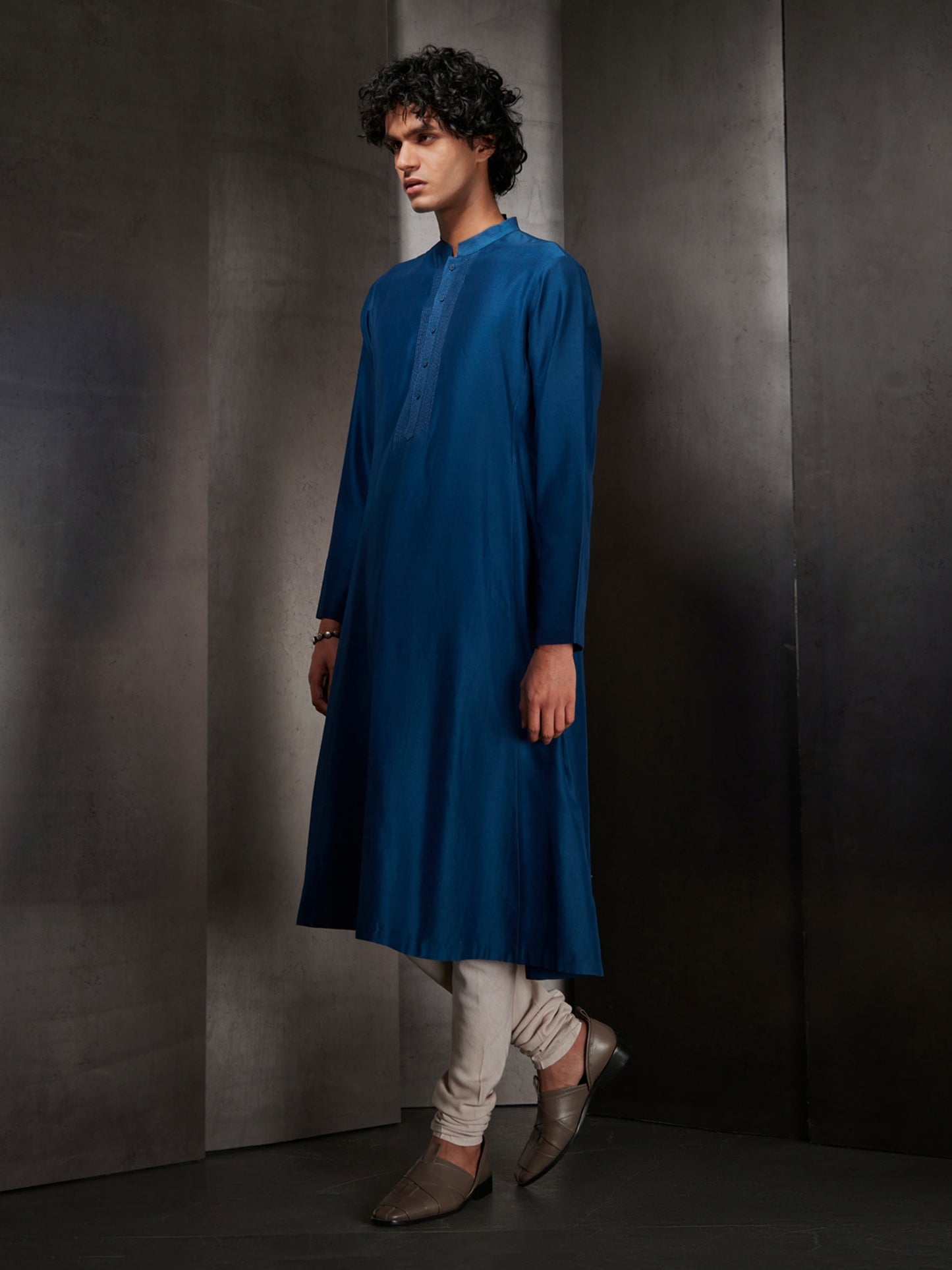 Blue A-line Kurta Set