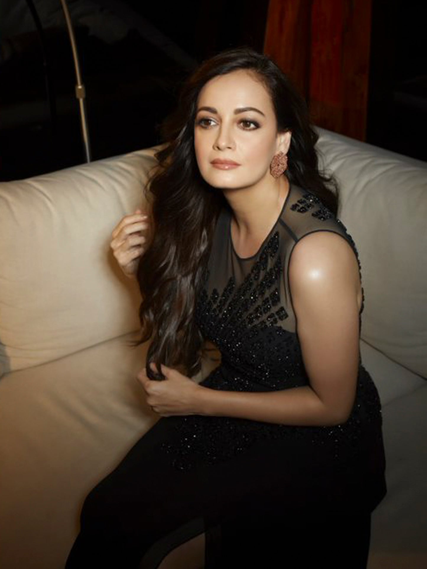 Diya Mirza In Nebula Crystal Beaded Gown