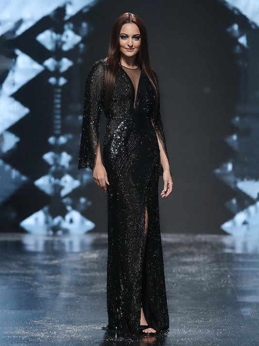 Sonakshi Sinha In Steren Black Gown