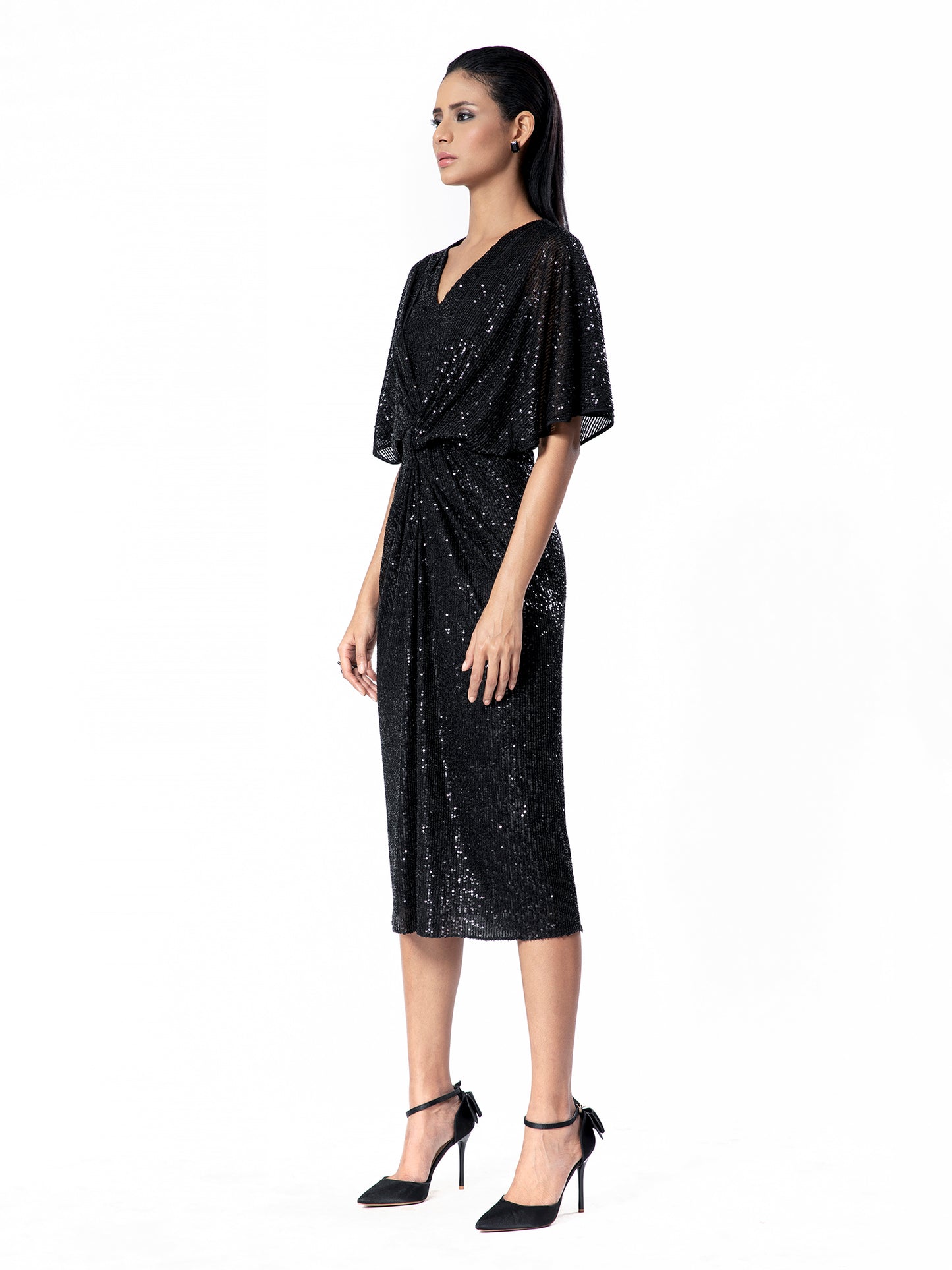 Black Draped Dress