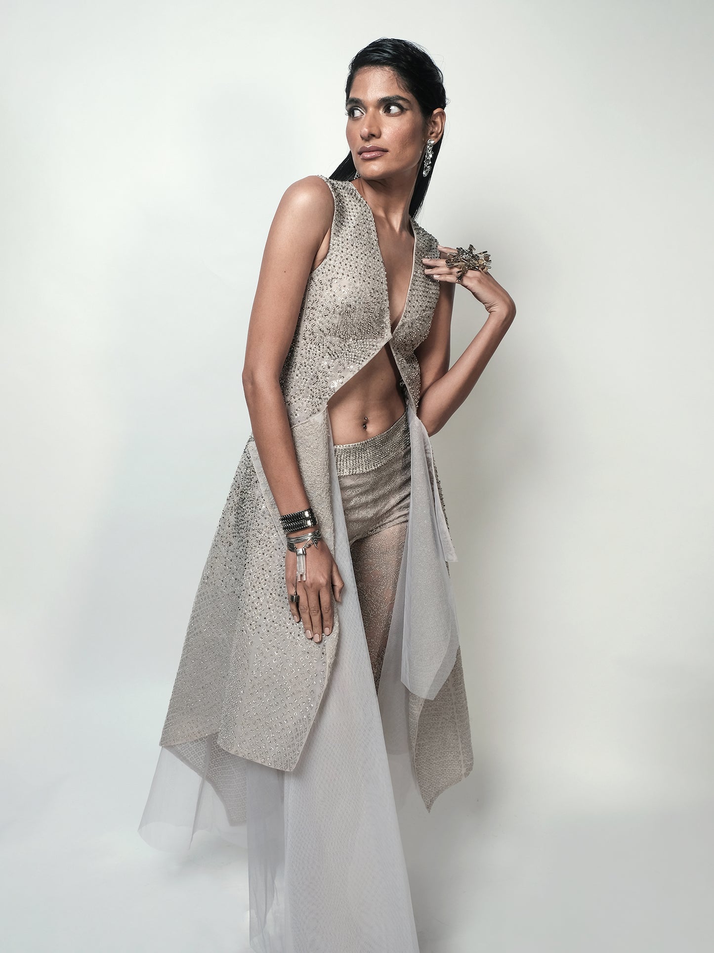 Edith Cutout Jacket Set