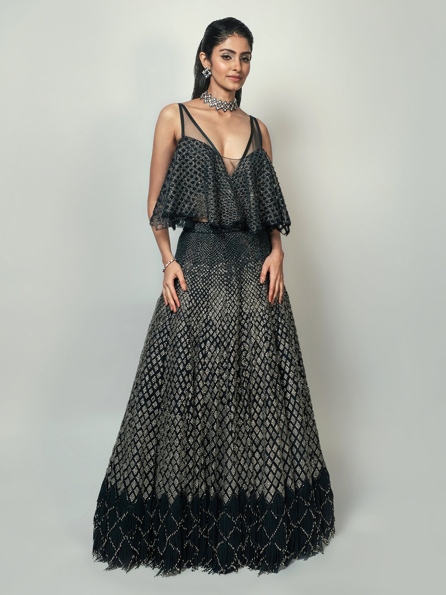 Crest Metallic Lehenga Set