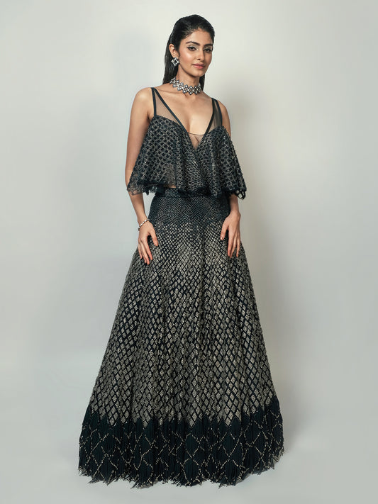 Crest Metallic Lehenga Set