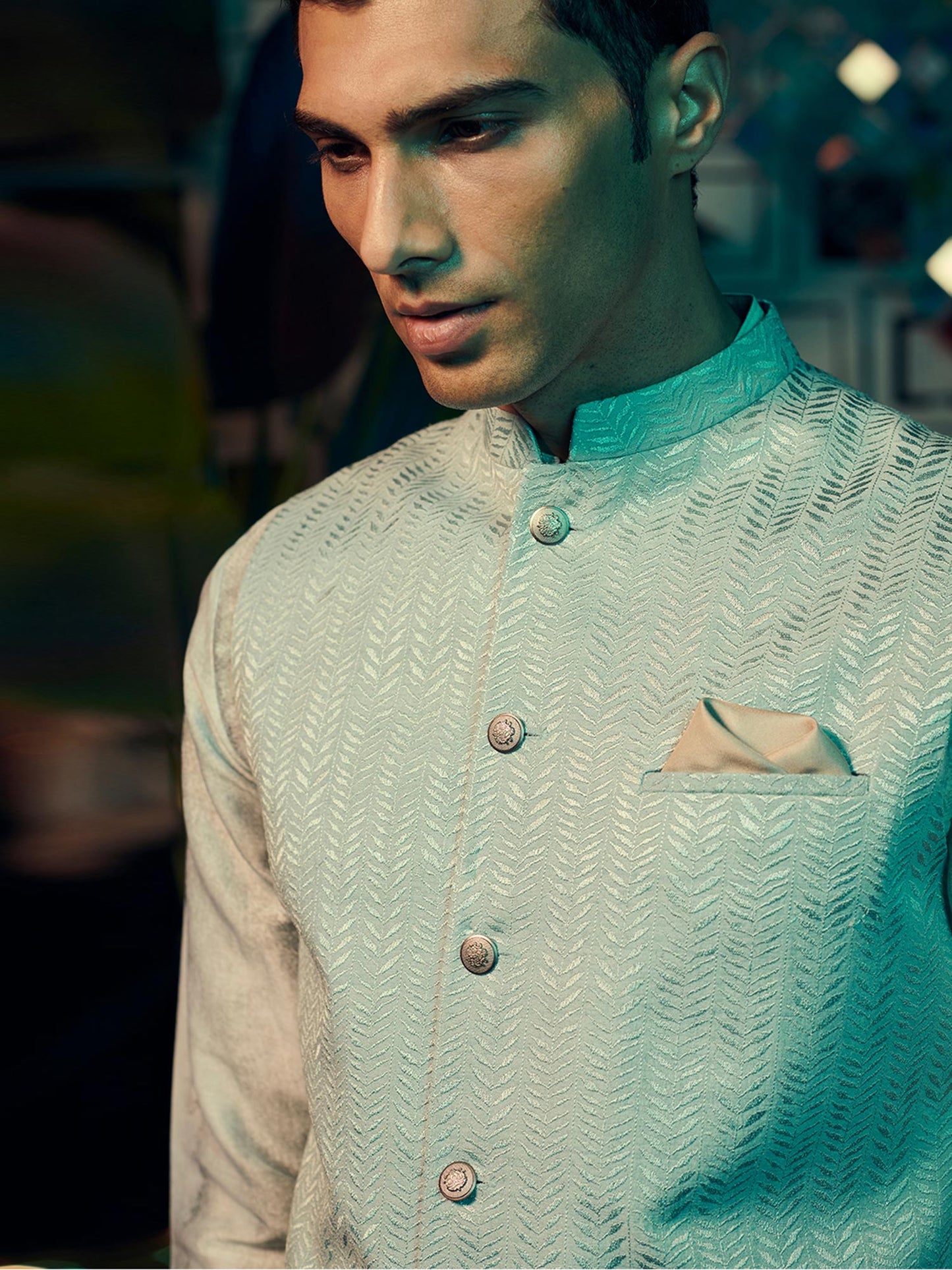 Ivory Embroidered Bandhgala