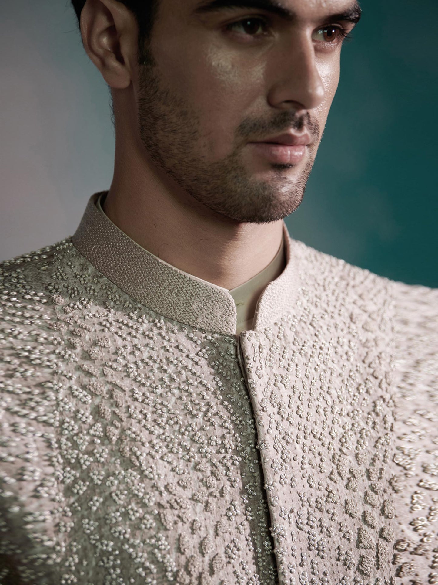 The Phlox Hand Beaded Bandgala Set