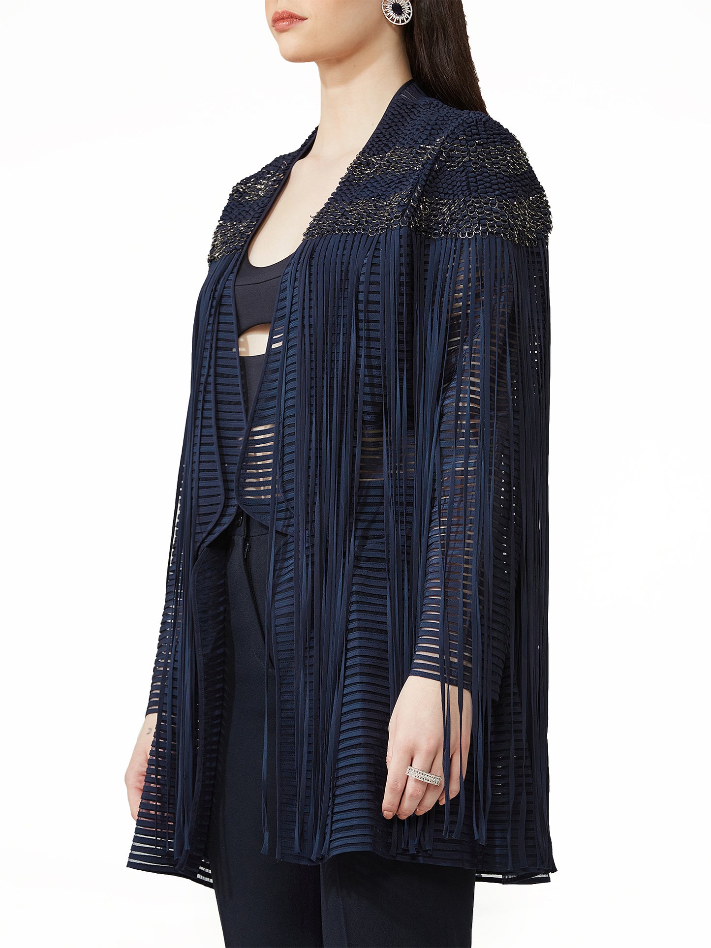 Front Open Navy Dori Jacket