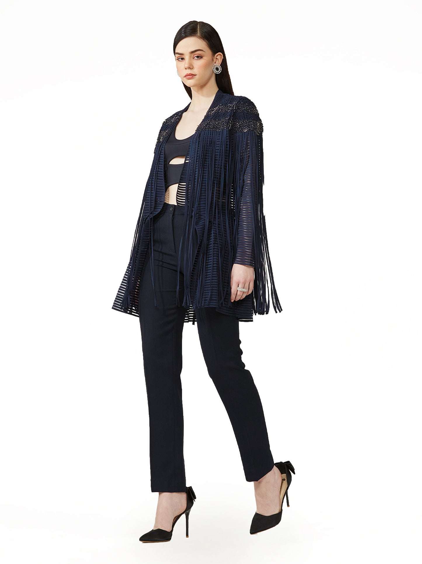 Front Open Navy Dori Jacket