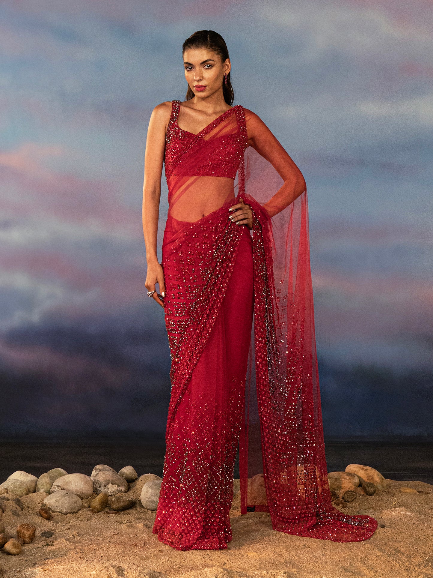 Mystic Pink Amber Saree