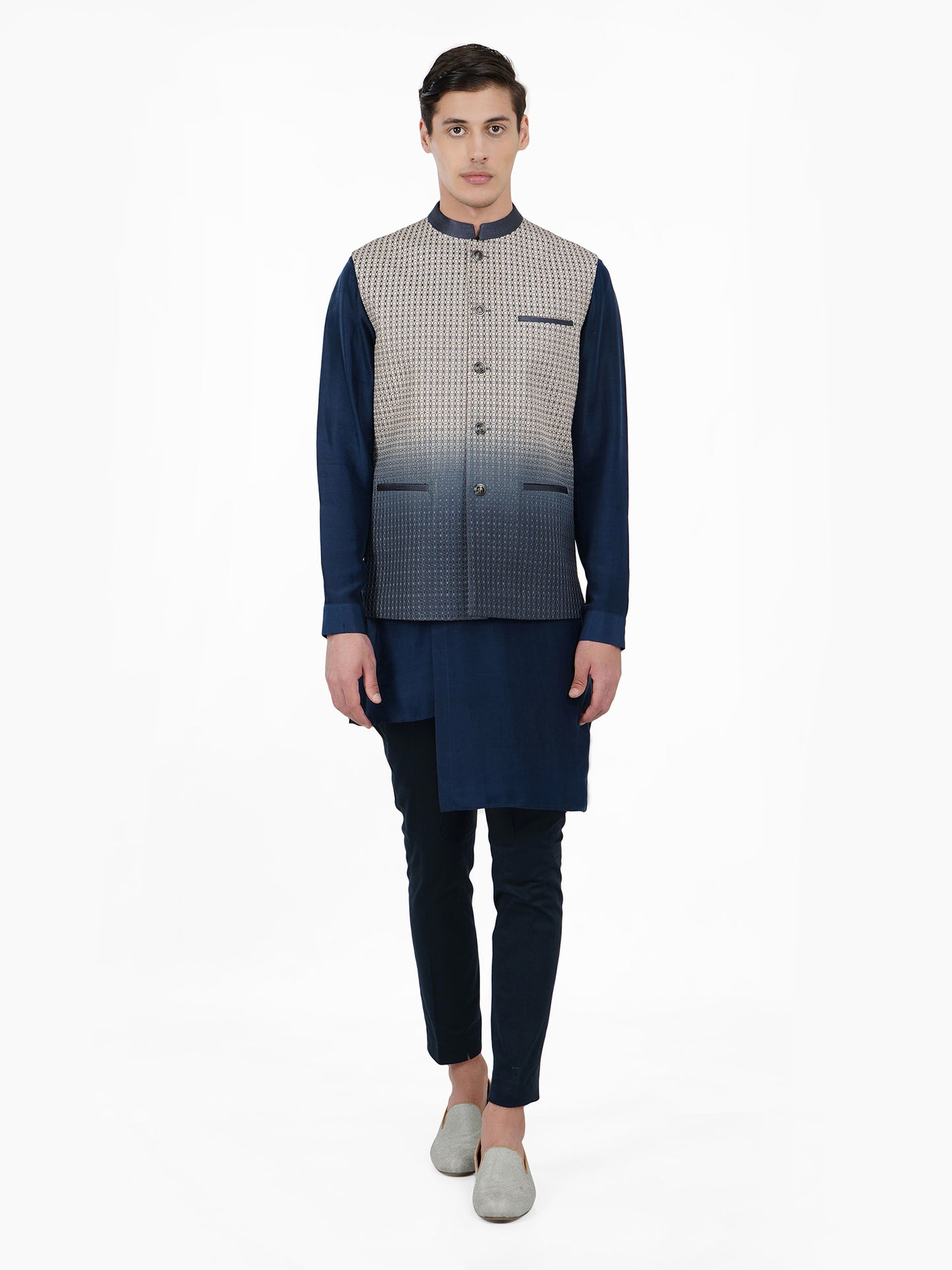Ombre Quilted Waist Jacket
