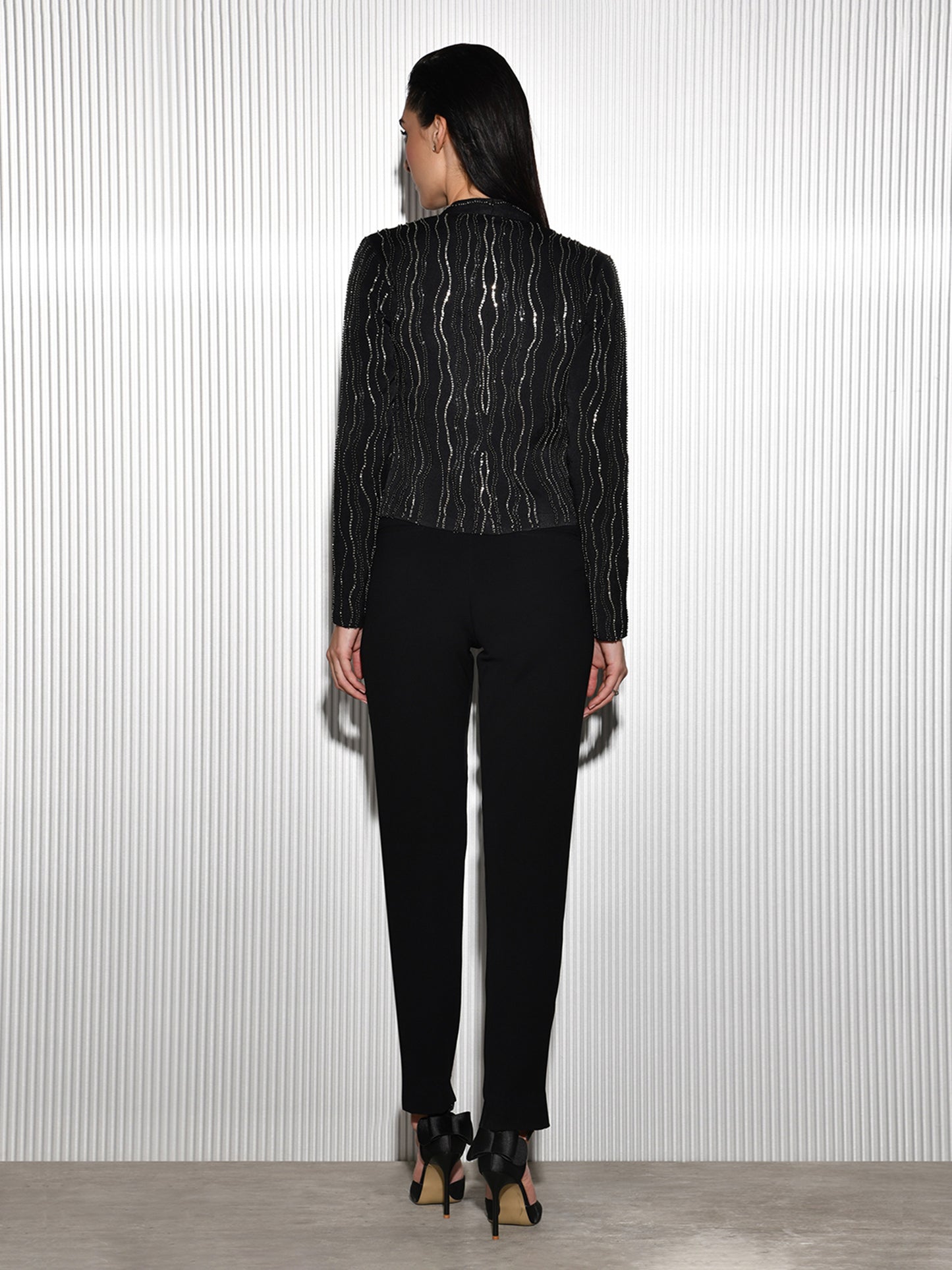 Black Beaded Short Jacket