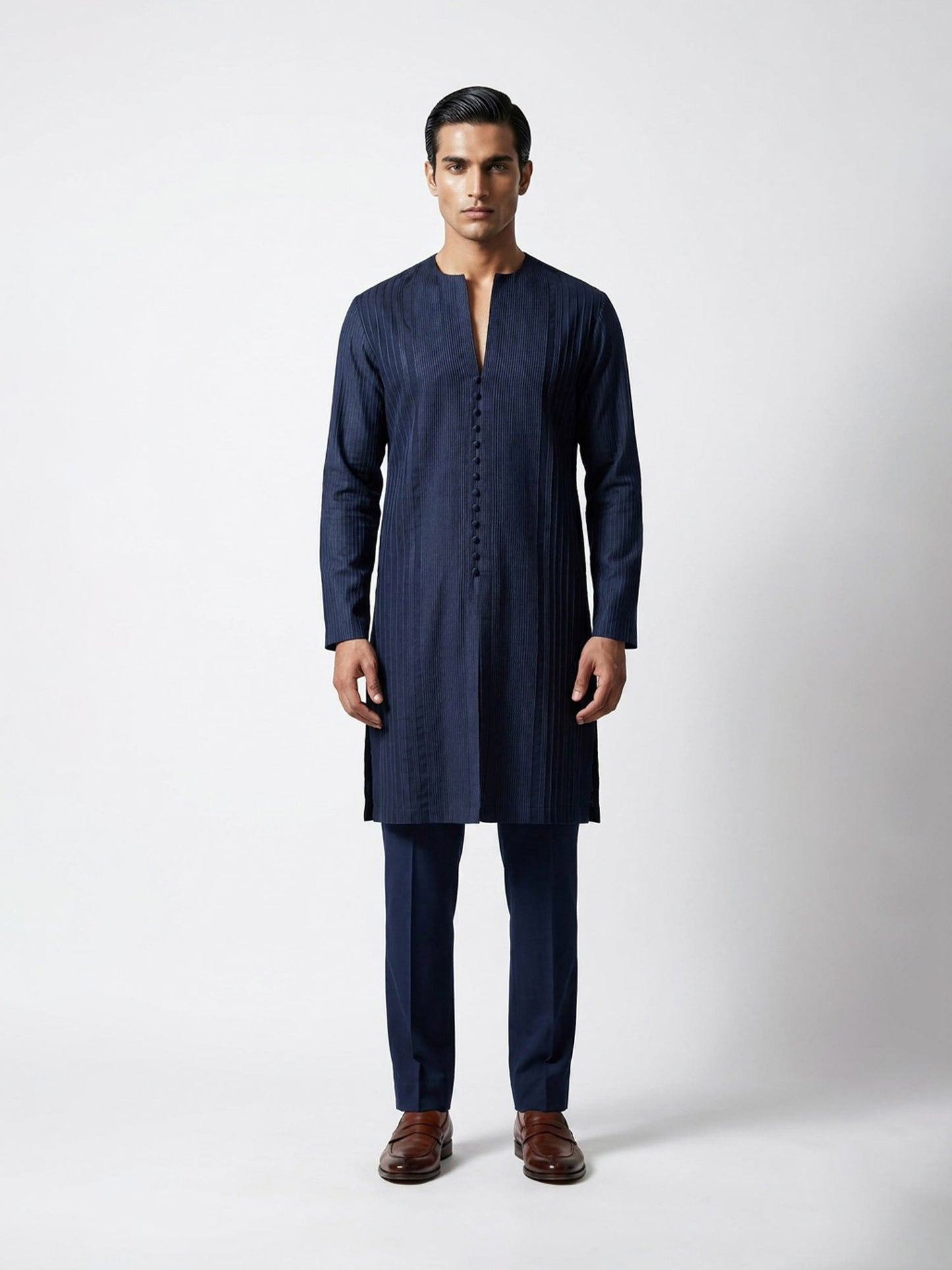 Linear Pintuck Kurta Set