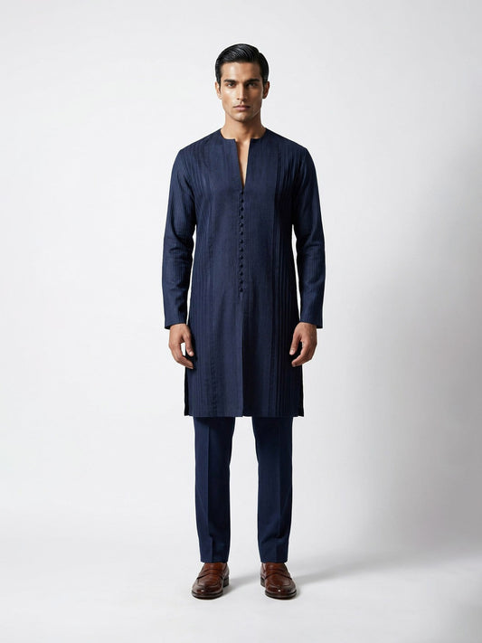 Linear Pintuck Kurta Set