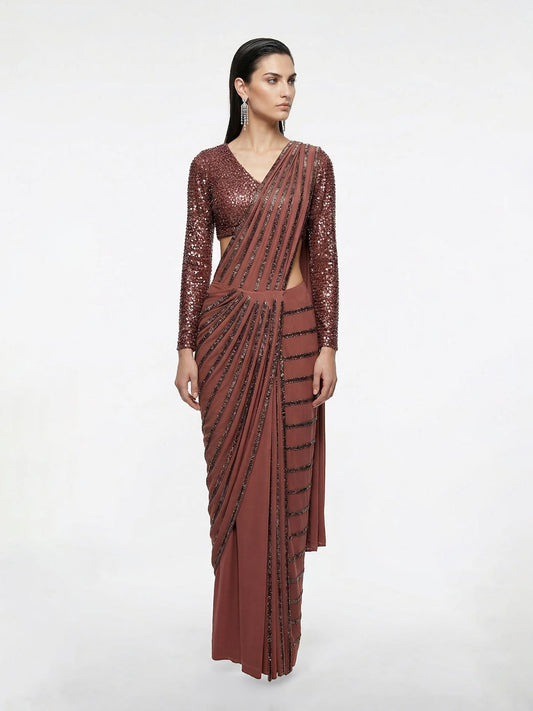 Radiant Linear Embellished Saree
