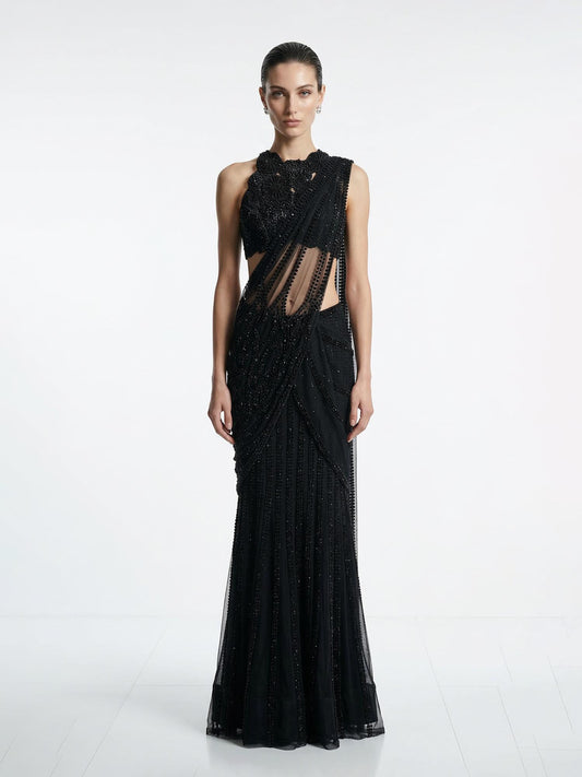 Midnight Radiance Embellished Saree