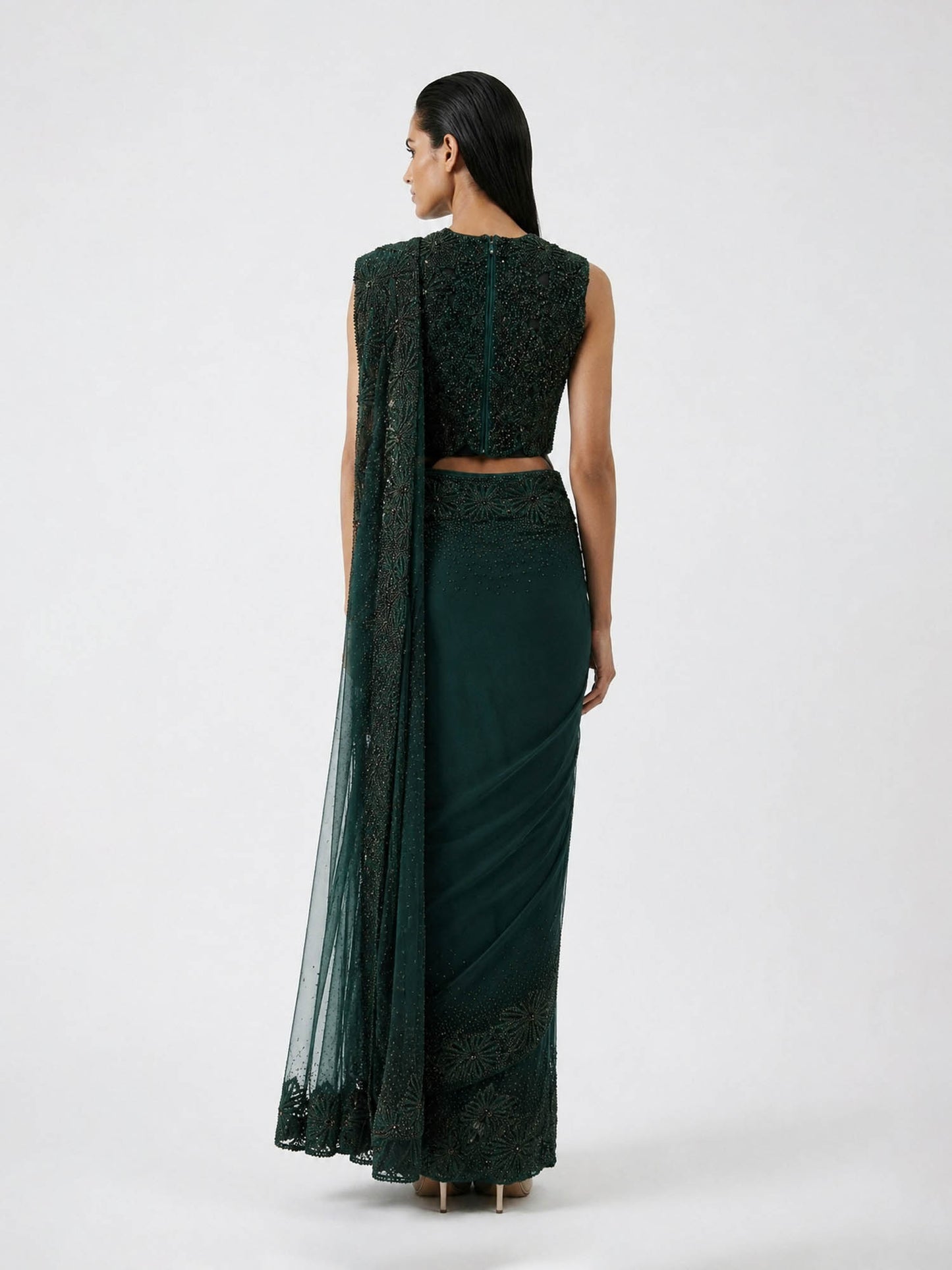 Emerald Eclipse Saree