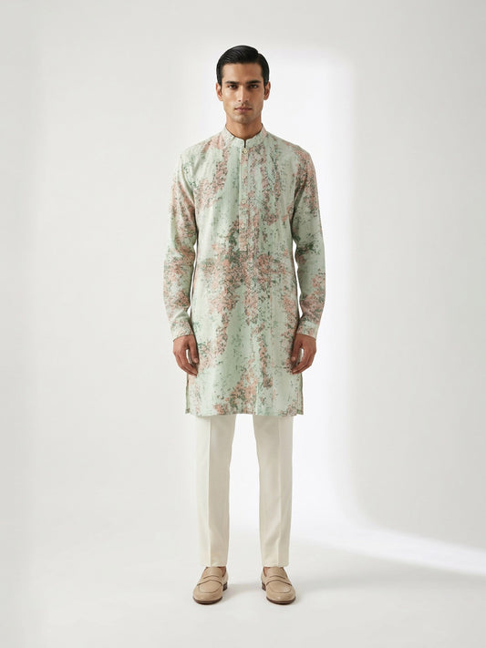 Verdant Bloom Longline Kurta Set