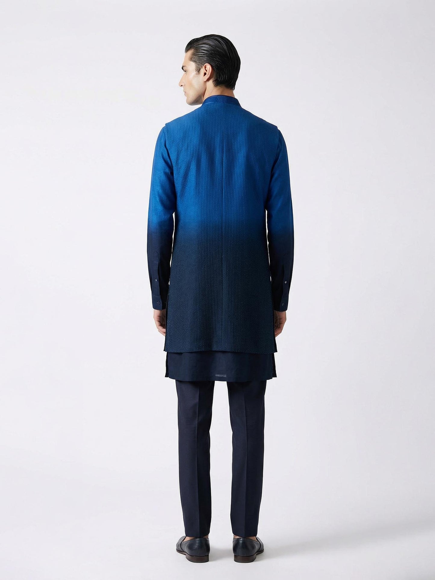 Sapphire Gradient Embroidered Jacket Set