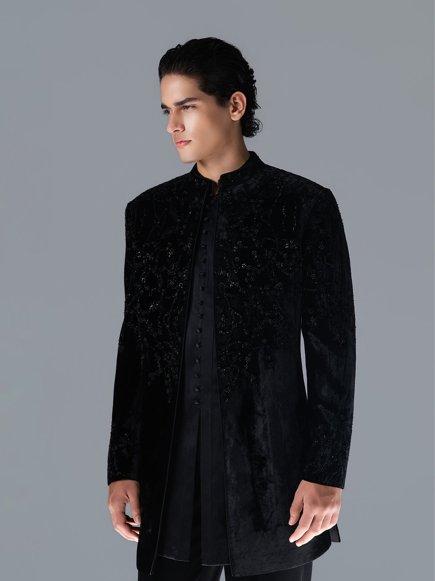 Lustre Noire Sherwani Set